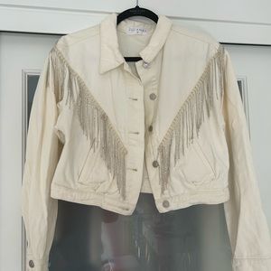 Rhinestone fringe jacket